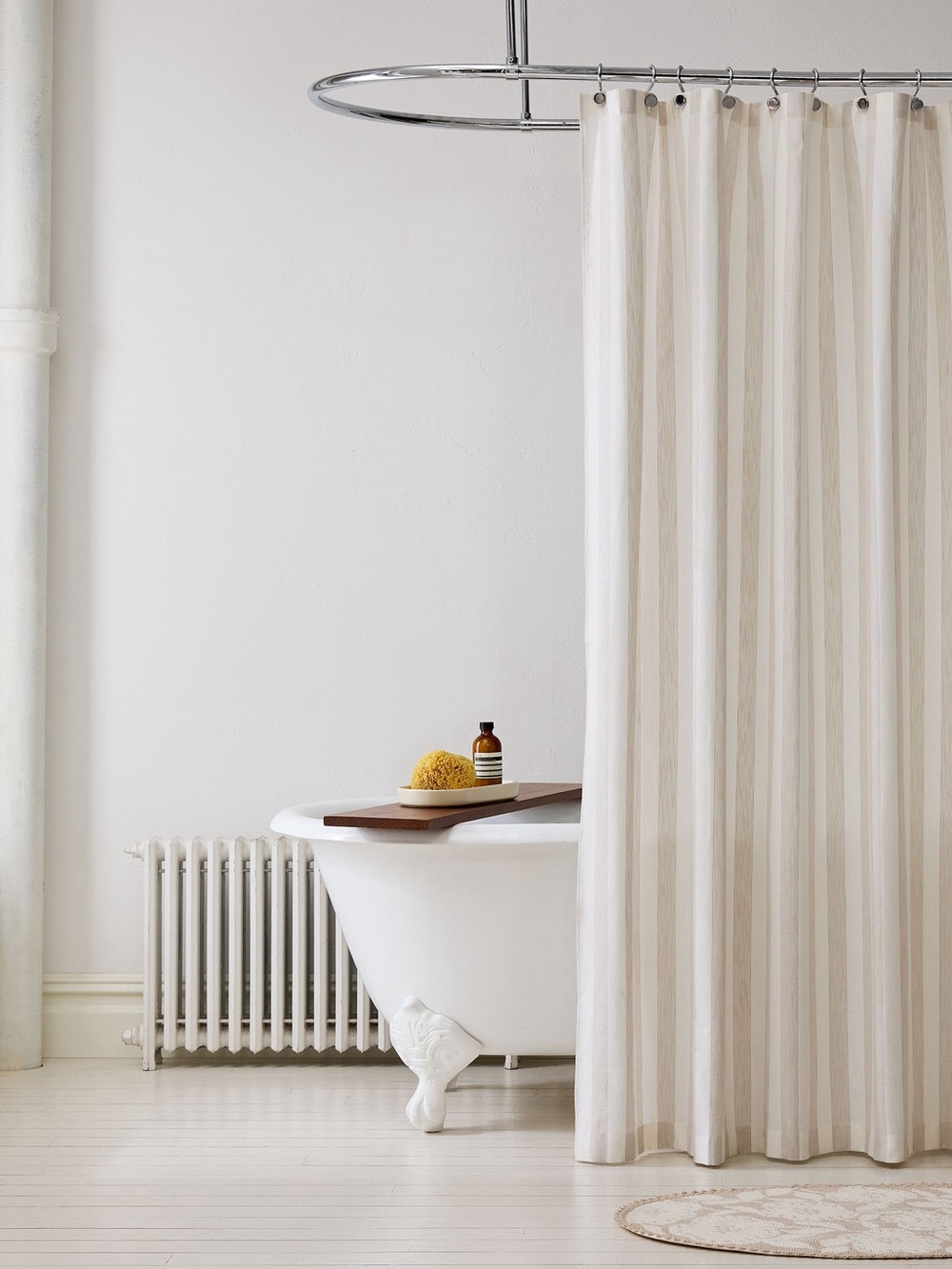 West Elm Cotton Linen Stripe Shower Curtain